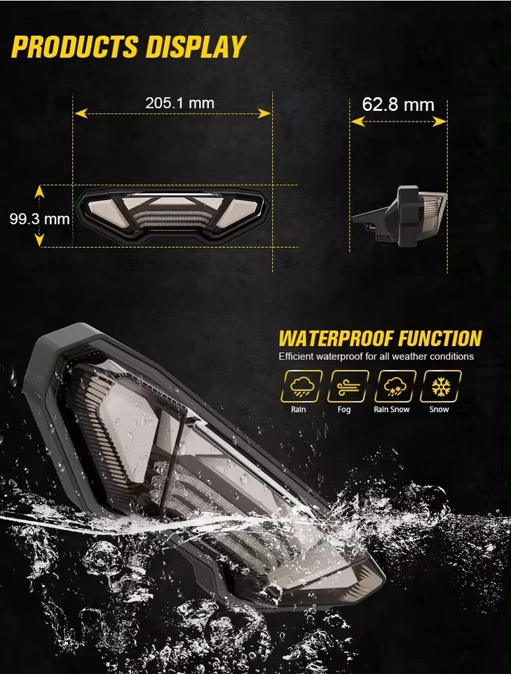 集成 LED 尾刹车灯转向信号适用于 YAMAHA FZ09 MT09 FJ09 FZ10 MT10  — 第 4/4 张图片