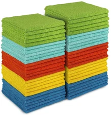 50 Pack Bulk Microfiber Cleaning Cloth No Scratch Rag Polishing Detailing Towel