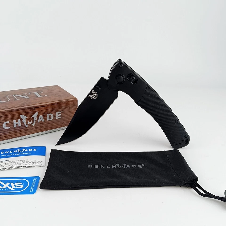 Cuchillo clásico de acero inoxidable negro con mango negro 15085 hecho en banco grande (CPM-S30V) Foto 2 de 4