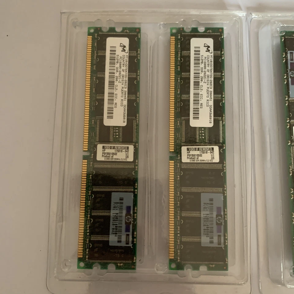 HP 2GB 4x HP 202171-B21 (512 MB, DDR RAM, 200 MHz, DIMM 184-pin) RAM Module NEW - Image 2 of 4