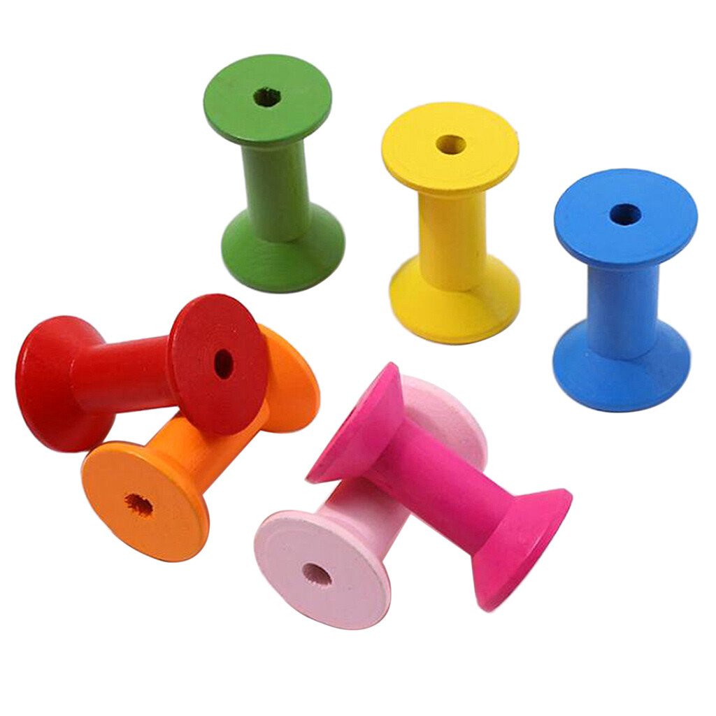 20 Bobine Di Legno Vuote Per Cucito - Riciclabili E Naturali