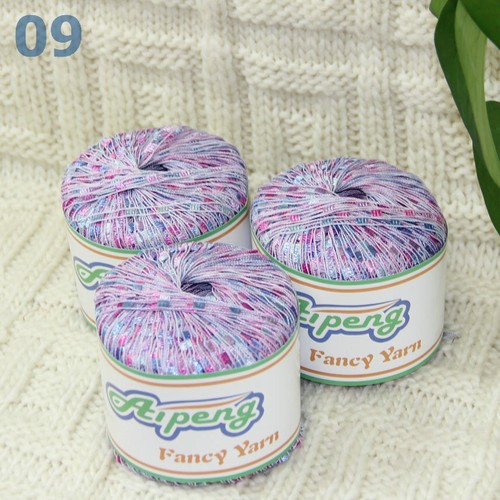AIPENG Lot of 3Ballsx50g Nylon Rainbow Ladder Ribbon Knitting Yarn 9Colors - Picture 31 of 33