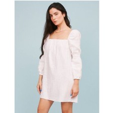NWT. REFORMATION Linen Mini Dress Sz XS white