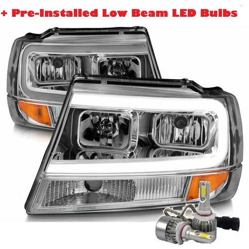 FLEETWOOD DISCOVERY 2012 2013 CHROME HEADLIGHTS HEAD LAMP LED LIGHTS BULBS RV