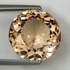 MORGANITE 5 MM ROUND CUT SOFT PEACH COLOR ALL NATURAL VVS