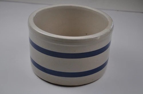 Roseville USA Pottery RRP (R.R.P) Co. Medium Blue Stripe Crock #303-B