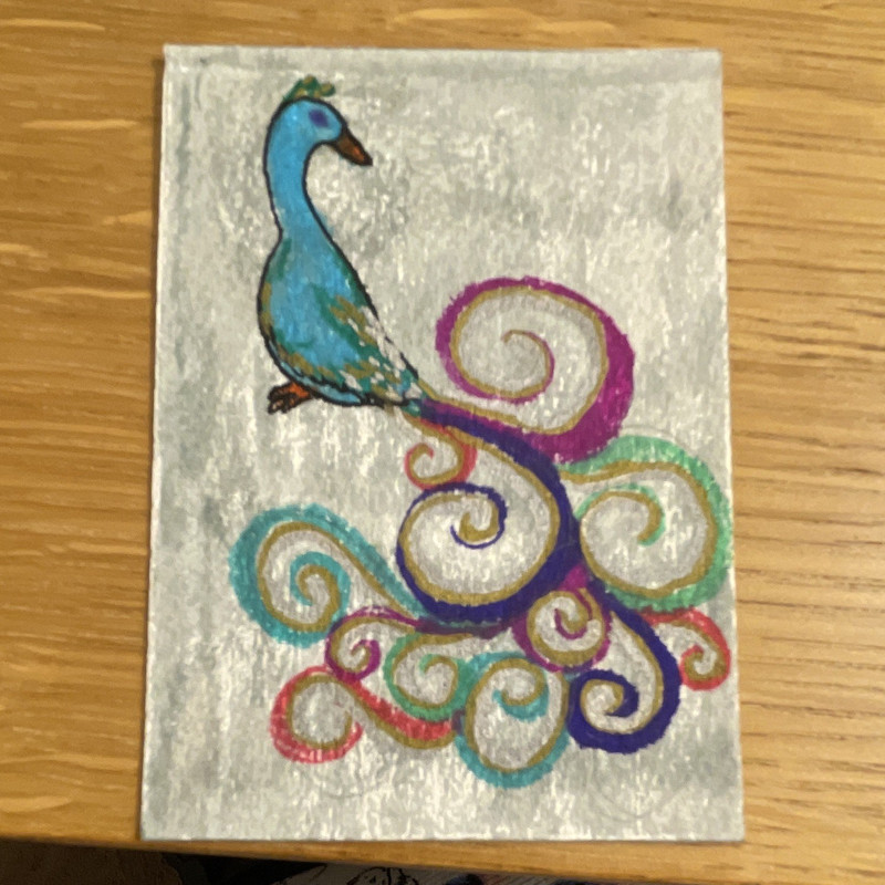 Original Bird Painting, Small Unframed Contemporary Animal Art