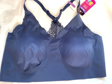 MAIDENFORM Pure Comfort Lace Racerback Navy Wireless Bralette Bra Women SIZE XL