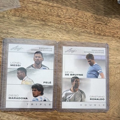 Leaf Exclusive Legends Edition TRIPLE DOUBLE Soccer Cards Messi Pele Maradona