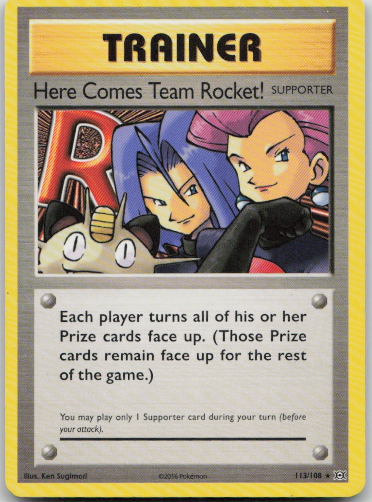 Here Comes Team Rocket! 113/108 Evolutions Secret Rare Pokemon HP
