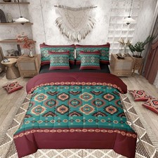 Feelyou Southwestern Aztec Comforter Set Queen Size 7 Pieces Native American ...