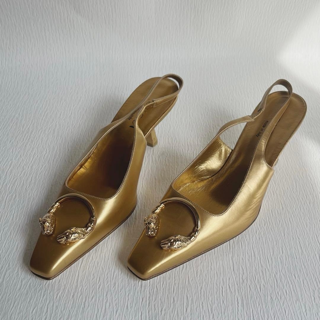 GUCCI by Tom Ford 2000 Tiger Iconic Mules Size 36 Leather Vintage Womens Japan