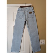 Vintage 90s Wrangler High Rise Light Wash Straight Leg Jeans Western Size 7