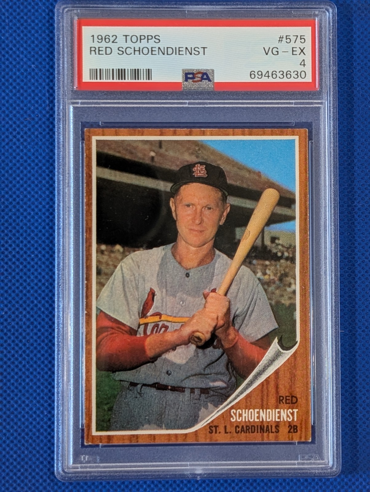 1962 Topps 575 Red Schoendienst PSA 4