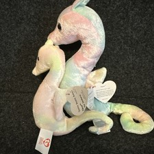 TY Beanie Baby 1999-  NEON  the Seahorse 7.5 inch w/McDonalds teenie baby  Neon  