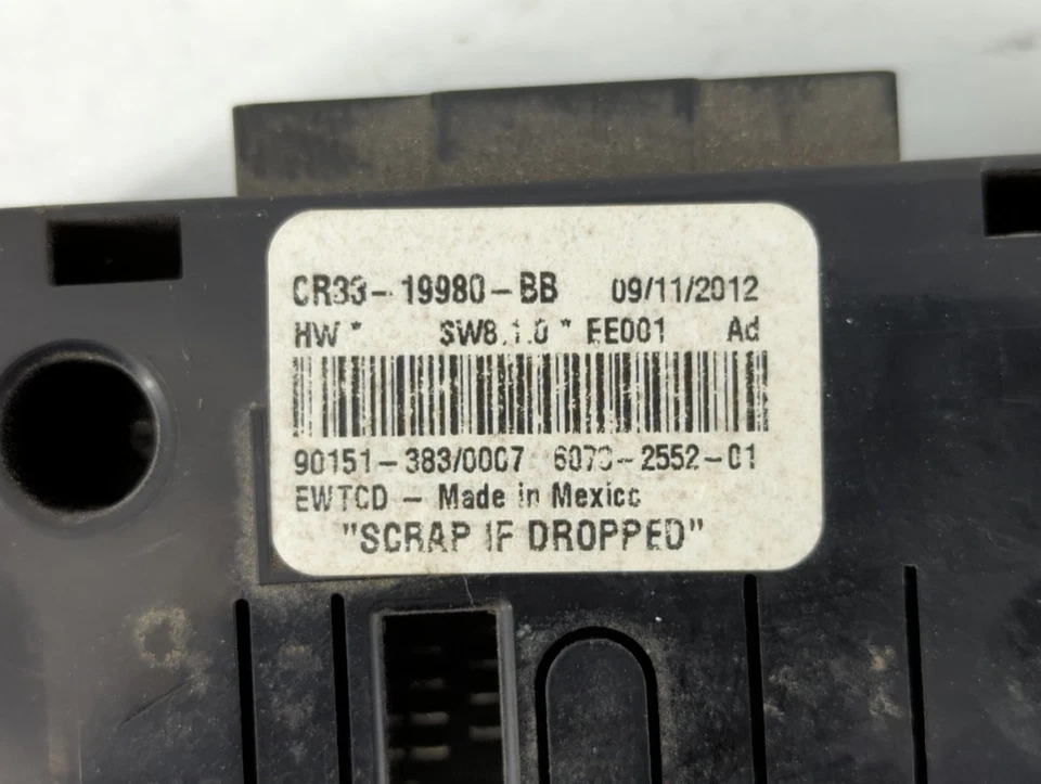 2013 福特野马交流加热器气候控制 Cr33-19980-bb CBHR4 — 第 3/4 张图片