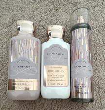 Bath & Body Works Champagne Toast 3pc Set Wash Lotion Mist 24hr Moisture