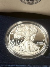 2011 American Eagle $1 One Ounce Proof Silver Coin West Point Box & COA