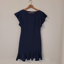 Vince Camuto blue  Cap Sleeve Dress size 6 flounce hem