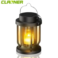 Solar Lantern Hanging Lights Flickering Flameless Candle Outdoor Garden Decor