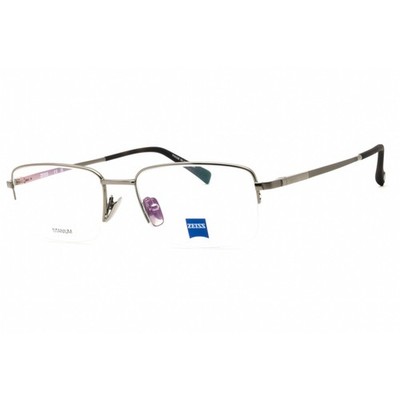 Zeiss Unisex Eyeglasses Titanium Gunmetal Half Rim Rectangular, 55mm ZS40009 022