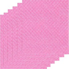 Swedish Dishcloths 6-Pack Reusable No Odor Sponge Cloths   Rose Red
