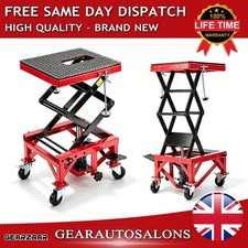 Image of Hydraulic Motorcycle Lift Table 350 LBS Dirt Bike Scissor Jack Stand ATV 4 Wheel