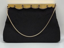 Vintage French Handmade Micro Beaded Marcasite Purse with Gold Snake Chain Strap