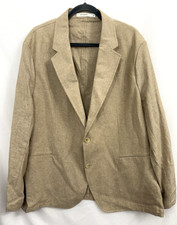 NWOT Banana Republic Tailored Fit Linen Cotton Beige Blazer Jacket Mens 48R