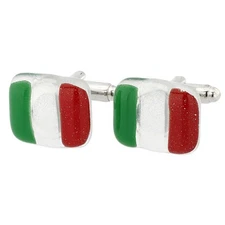 GlassOfVenice Murano Glass Venetian Cufflinks - Italian Flag Colors