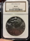 1991 $1 American Eagle 1 oz Silver NGC MS69 Coin