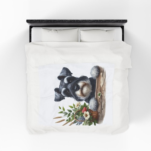 Miniature Schnauzer Dog Pet Art A Plush Blanket, Cozy Throw Kids Moms Room - Picture 6 of 15