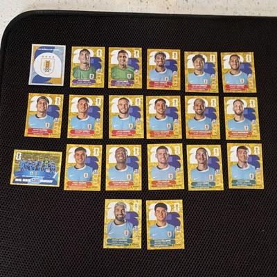 Panini FIFA World Cup 2026 Uruguay Full Team Gold Crumple Stickers