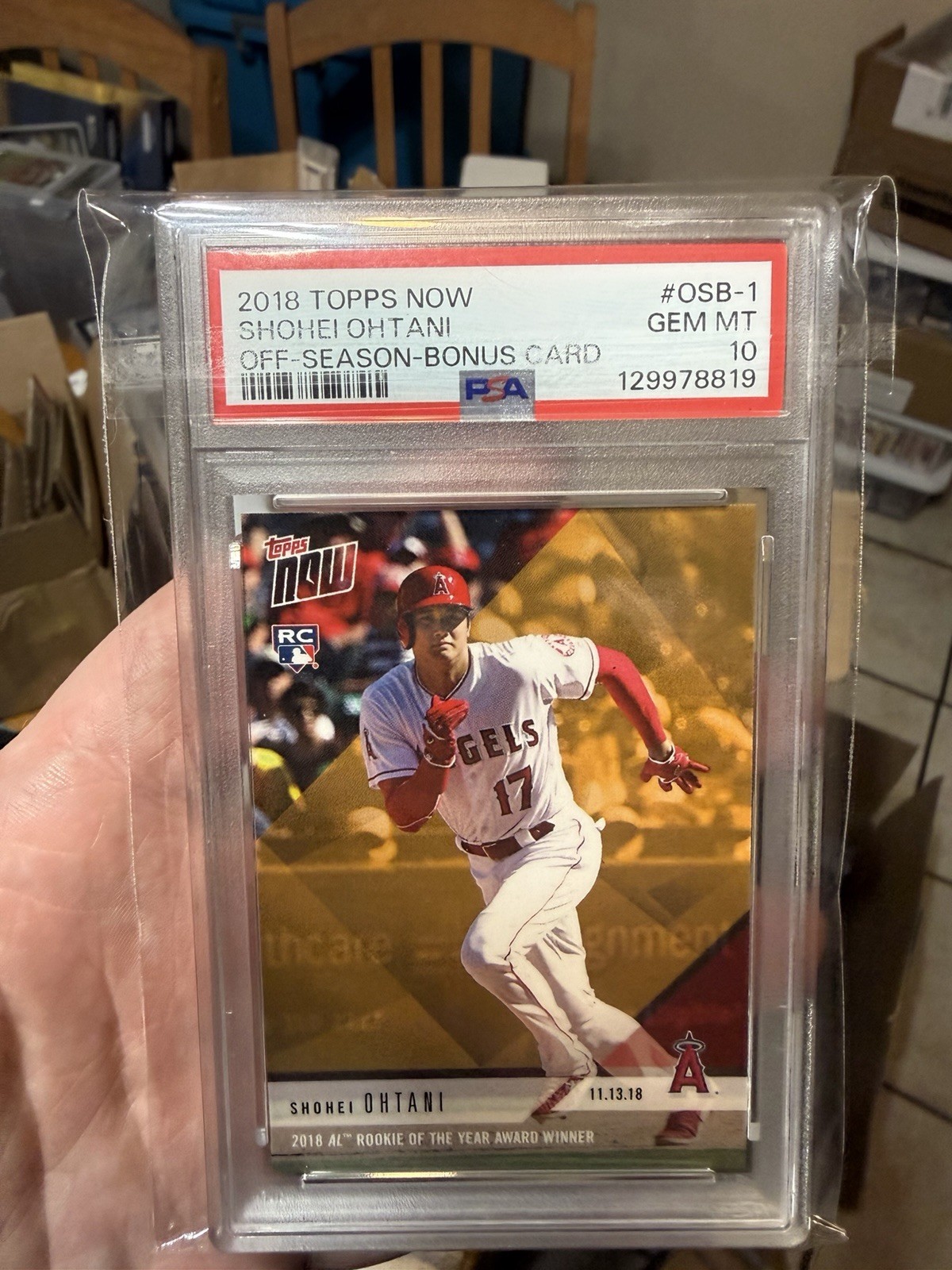 2018 Topps Now RC Shohei Ohtani Off Season Bonus Card OSB-1 PSA 10