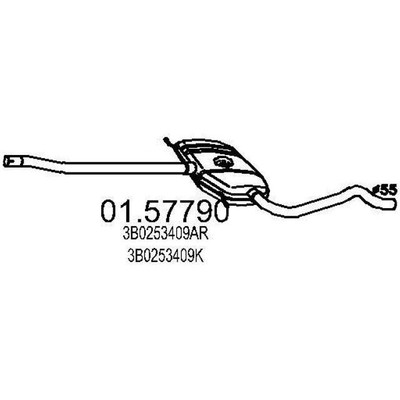 MTS 01.57790 Mittelschalldämpfer Schalldämpfer für VW PASSAT Variant (3B6)