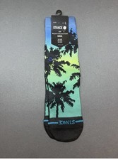 Stance Kids Wade Collection casual crew Socks - Black and Green Palm Large 3-5.5