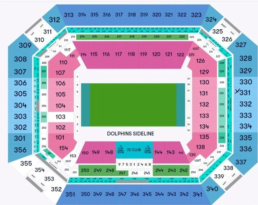 4 DOLPHINS vs BILLS  TICKETS & ORANGE ADA PARK PASS  sec 331 Row 2&3  SHADE 11/9 - Image 2 of 3