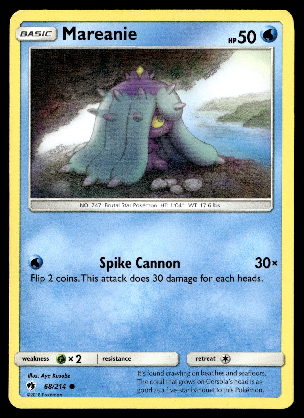 Mareanie 68/214 Common Lost Thunder Pokemon Lightly Played