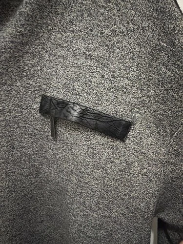 Decode Men’s 3X Gray Quarter-Zip Sweater with Black Shoulder Panels image 6