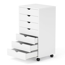 7 Drawer Mobile File Cabinet under Desk Storage Organization with Wheels Vertica