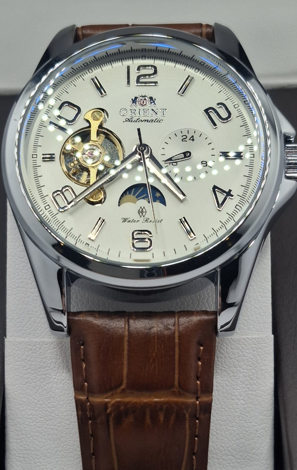 Orient Automatic Moon Phase Open-Heart Watch – Cr… - image 3