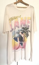Spell and the Gypsy Hibiscus Lane Cream Biker Tee Dress Medium Relaxed Fit