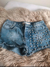 FB Sister Damen Hotpants Jeans-Shorts Denim B...