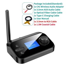 TRASMETTITORE RICEVITORE ADATTATORE AUDIO BLUETOOTH 5.0 CON CAVI AUX/OTTICO/RCA