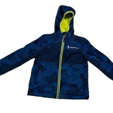 Free Country Blue Sz 4 boys Hooded Winter Jacket coat green fleece lined Zip up