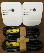 2 x BT Broadband Extender 600 AV600 Powerline Adapters  Homeplugs + Ethernet