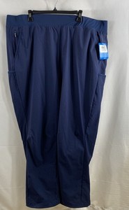 Columbia Women's Leslie Falls Pull-On Pants Blue Straight Leg NWT Sz 2X