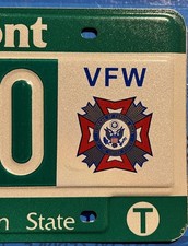 LICENSE PLATE PLATEs  Sample, Vermont VFW truck