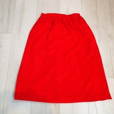 Vtg lady brittany 100% Cashmere Skirt red Pockets Made in USA ILGWU Sz 8
