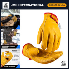 Warm Winter Leather Work Gloves with 3M Thinsulate Lining - Thermal Insulated Co